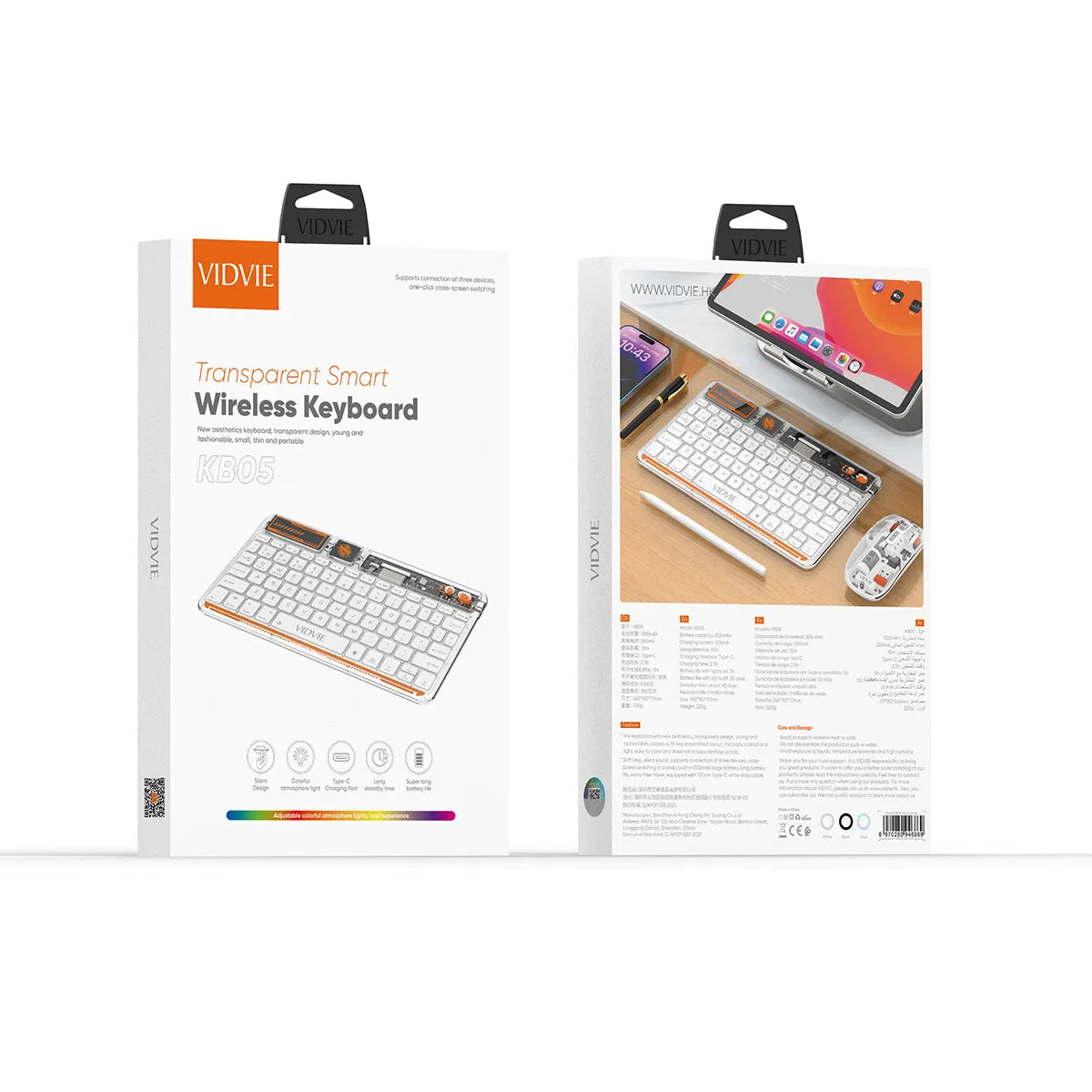 Transparent Smart Wireless Keyboard Original Vidvie