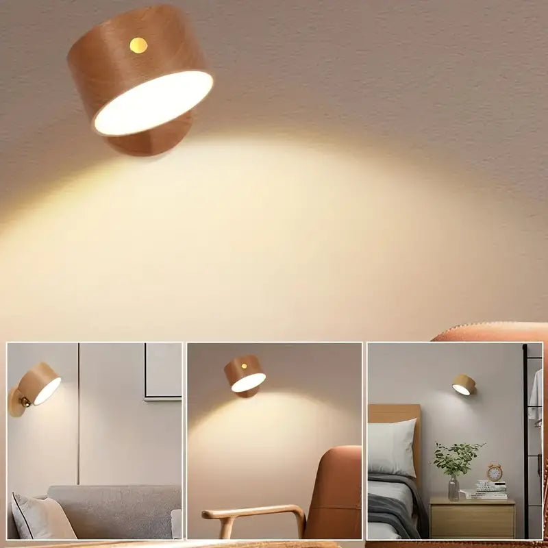 Applique Murale LED Sans Fil Moderne avec Rotation à 360°