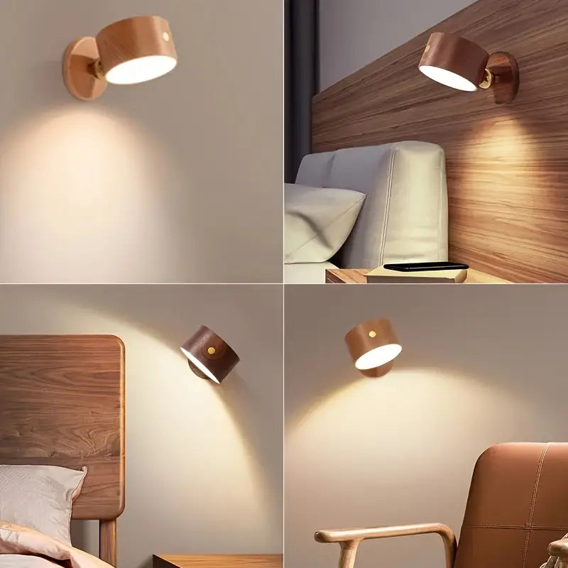 Applique Murale LED Sans Fil Moderne avec Rotation à 360°